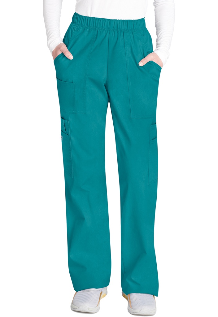 Mid Rise Pull-On Cargo Pant (XXS, Teal Blue)