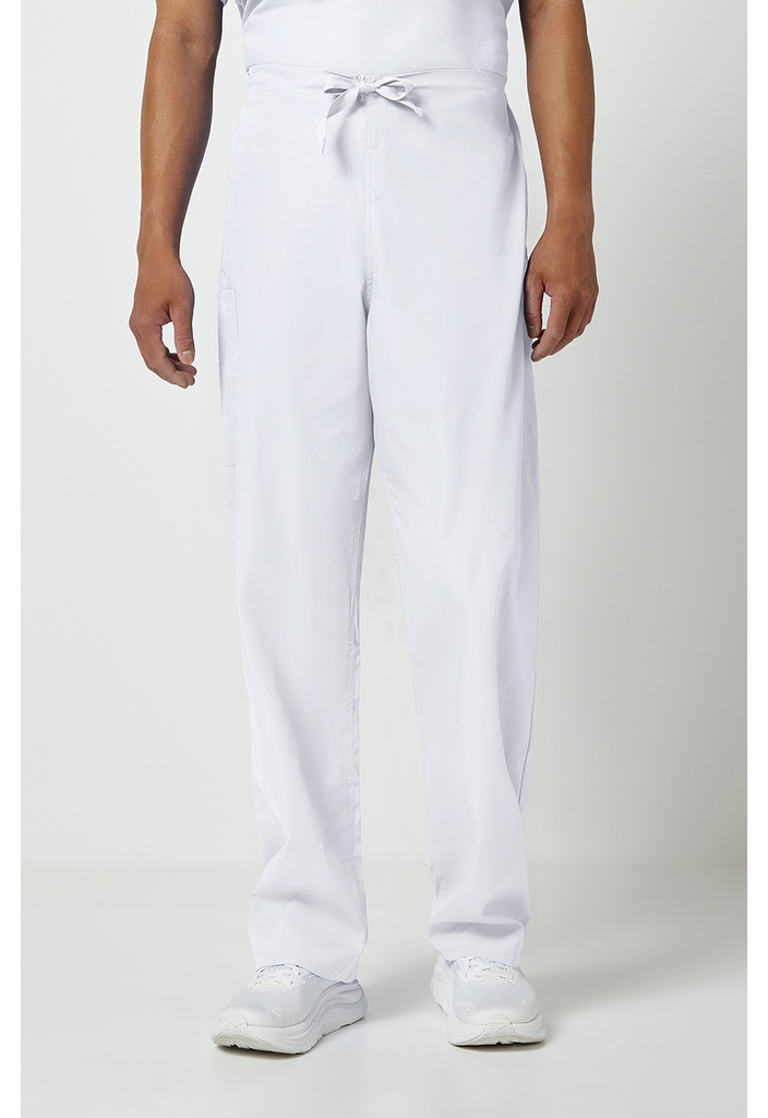 Unisex Drawstring Cargo Pant (XXS, White)