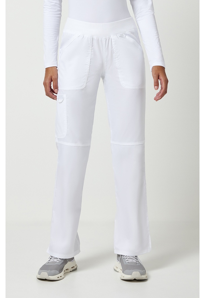 Mid Rise Straight Leg Pull-on Pant (XS, White)
