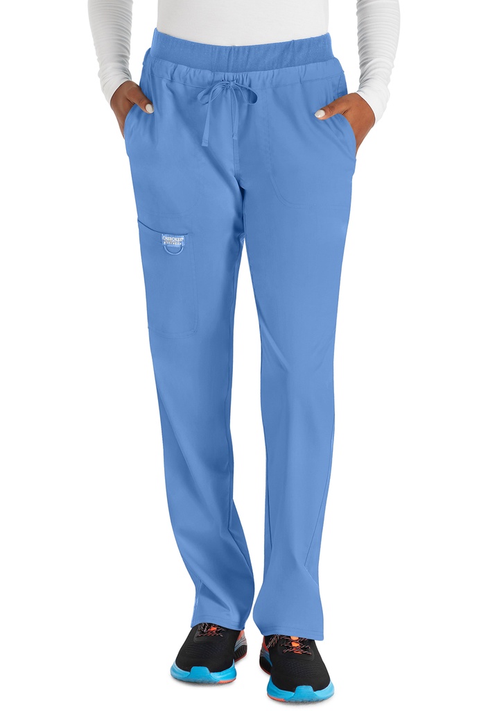 Mid Rise Tapered Leg Drawstring Pant (XXS, Ciel Blue)