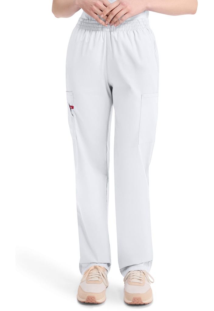 Natural Rise Tapered Leg Pull-on Pant (XXS, White)