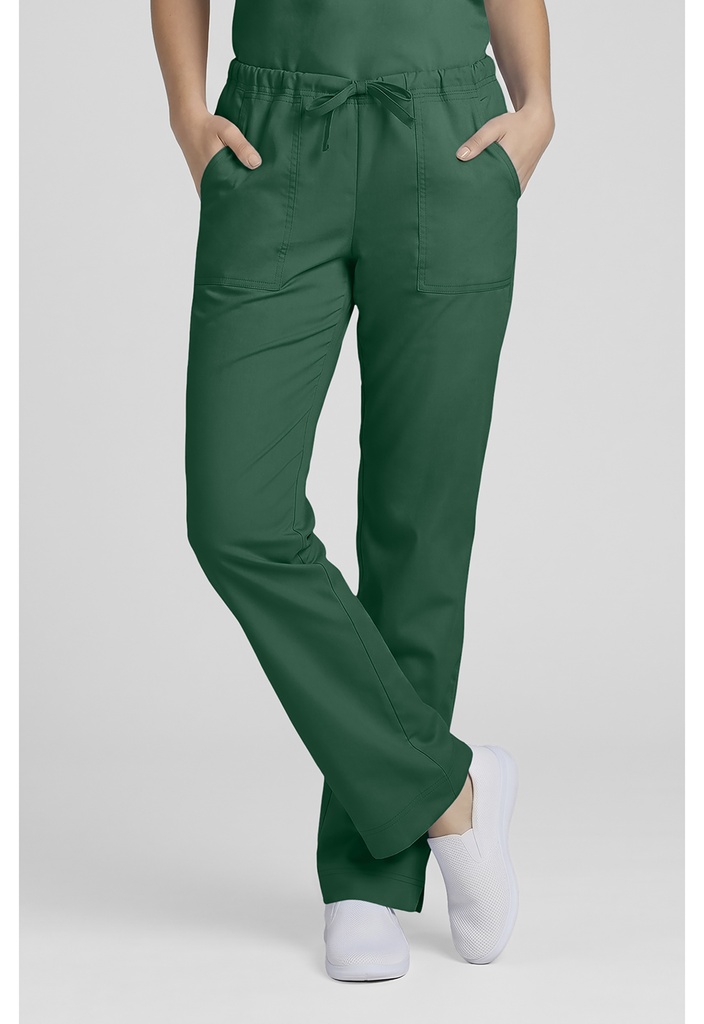 Mid Rise Slim Straight Drawstring Pant (XXS, Hunter Green)