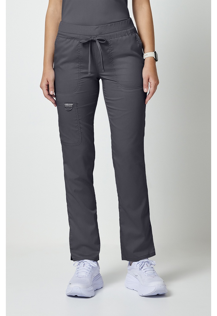 Mid Rise Tapered Leg Drawstring Pant (XXS, Pewter)