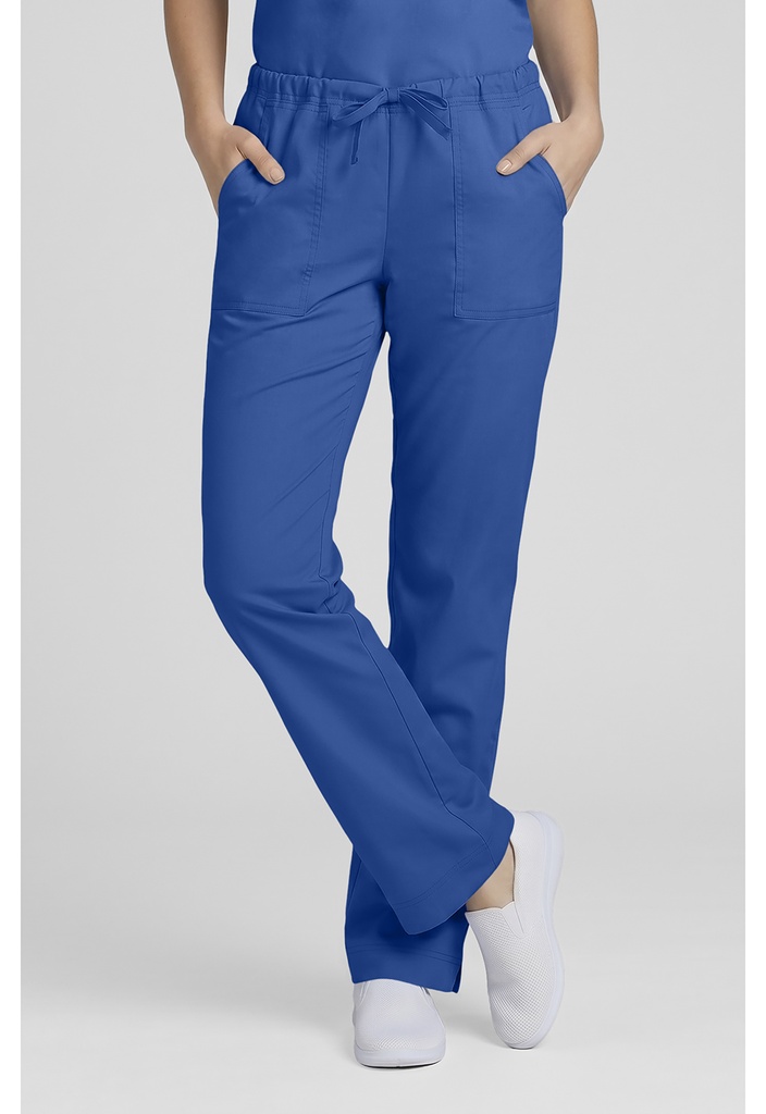 Mid Rise Slim Straight Drawstring Pant (XXS, Royal)