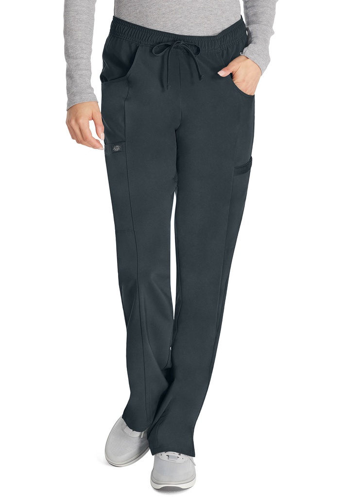 Mid Rise Straight Leg Drawstring Pant (XXS, Black)