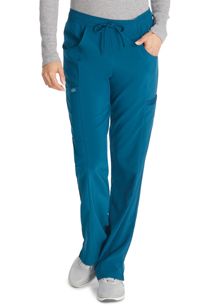 Mid Rise Straight Leg Drawstring Pant (XXS, Caribbean Blue)