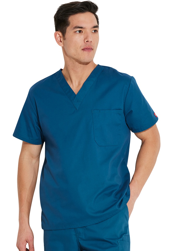 Unisex Tuckable V-Neck Top (XXS, Caribbean Blue)