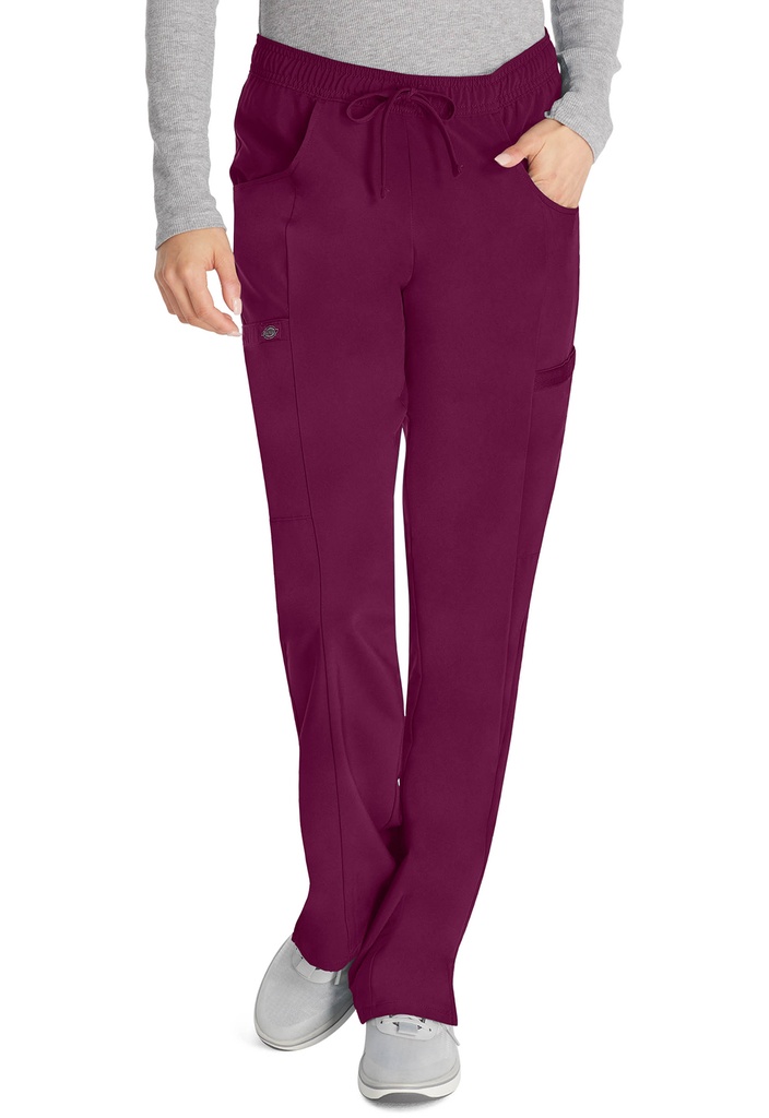 Mid Rise Straight Leg Drawstring Pant (XXS, Wine)