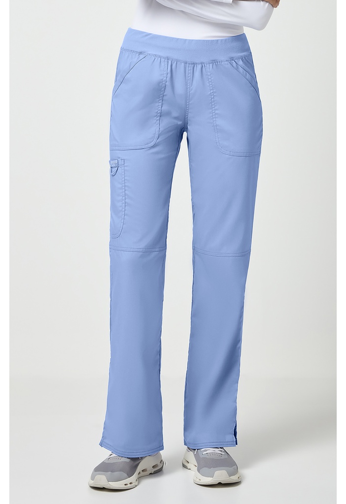 Mid Rise Straight Leg Pull-on Pant (XS, Ciel Blue)