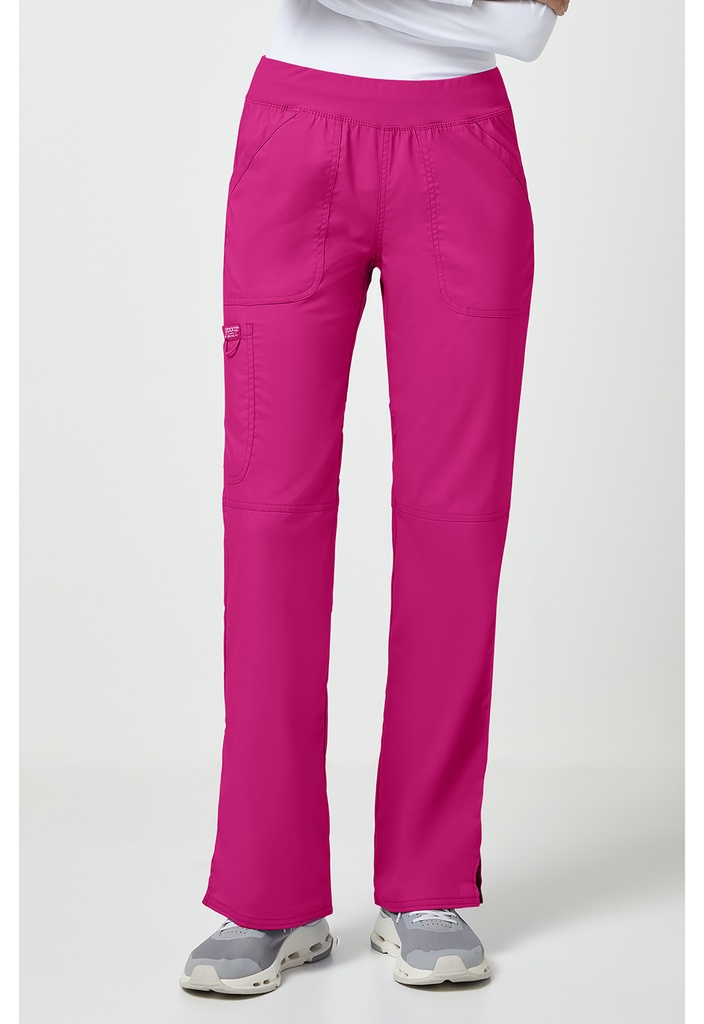 Mid Rise Straight Leg Pull-on Pant (XS, Electric Pink)