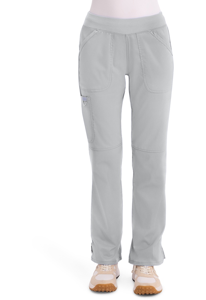 Mid Rise Straight Leg Pull-on Pant (XS, Grey)