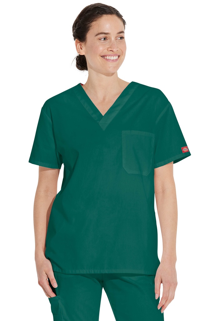 Unisex Tuckable V-Neck Top (XXS, Hunter Green)