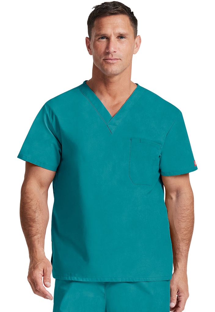 Unisex Tuckable V-Neck Top (XXS, Teal Blue)