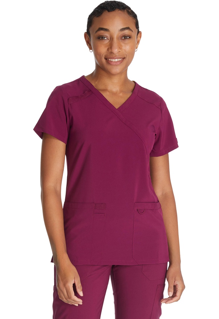 Mock Wrap Top (XXS, Wine)