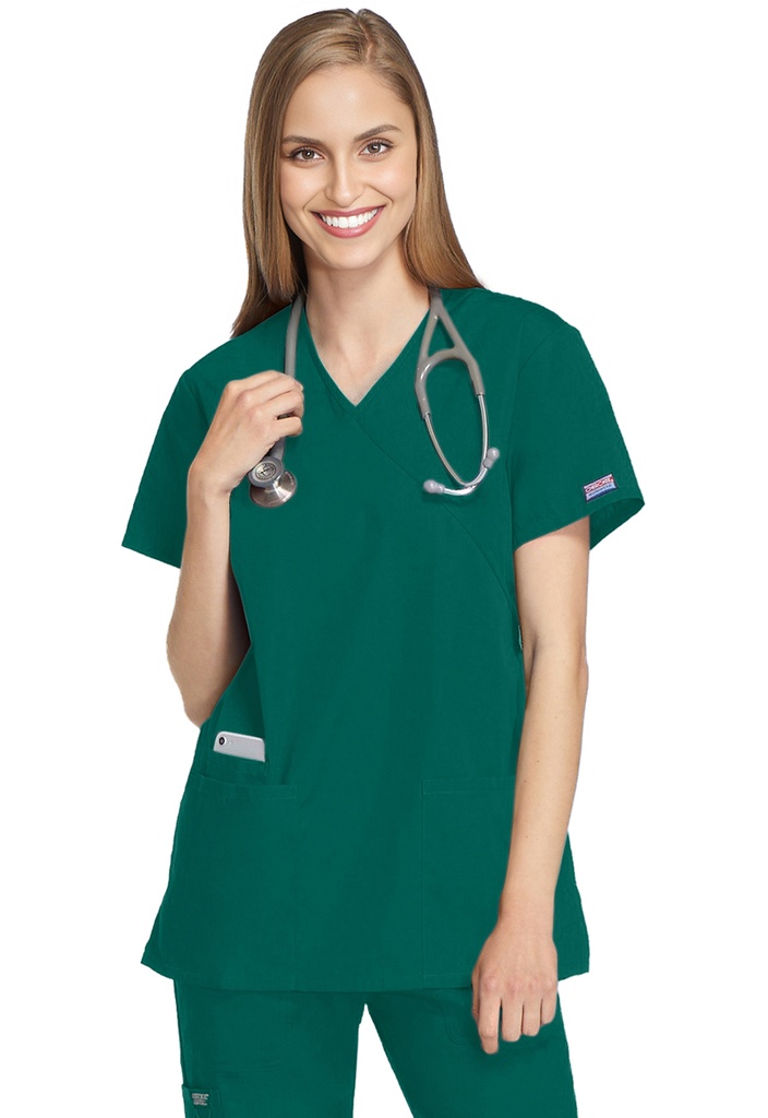 Mock Wrap Tunic (XXS, Hunter Green)