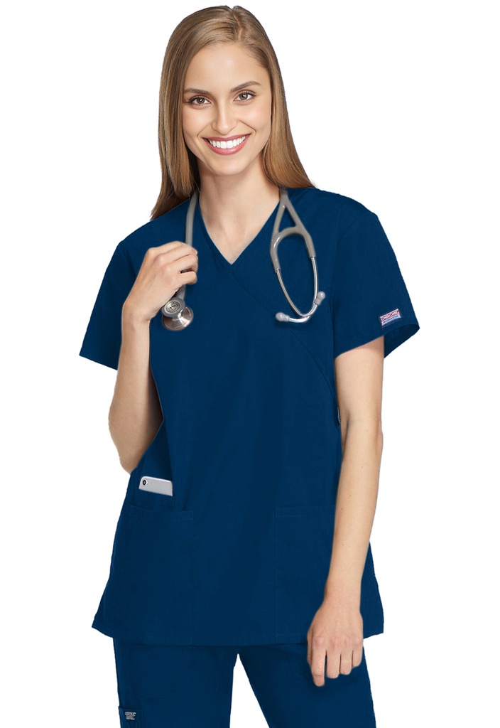 Mock Wrap Tunic (XXS, Navy)