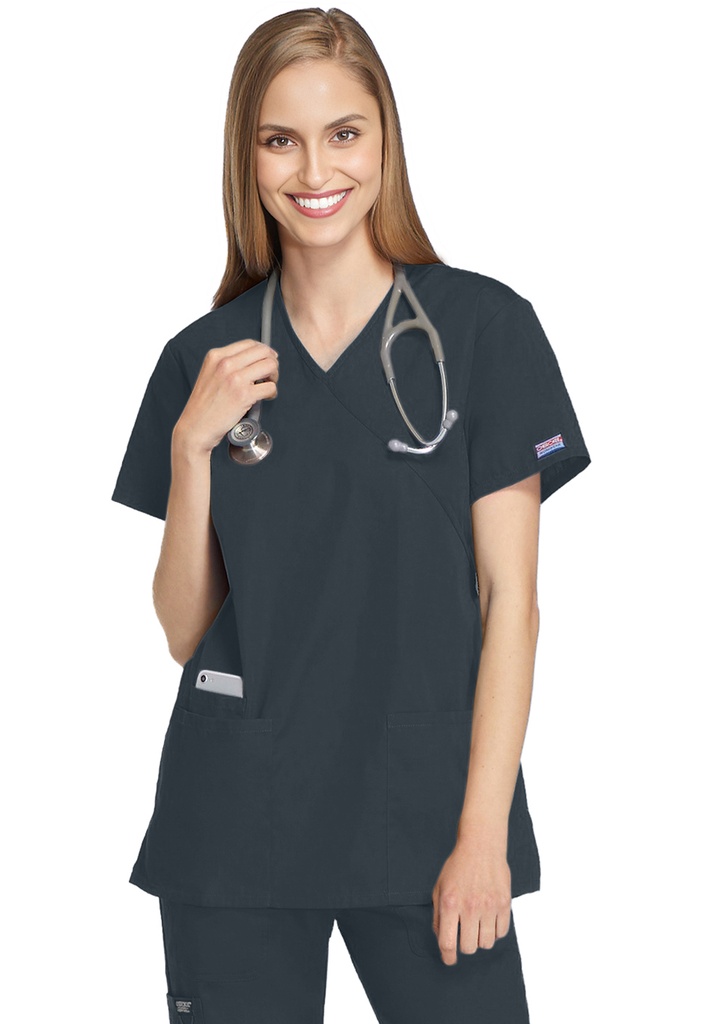 Mock Wrap Tunic (XXS, Pewter)