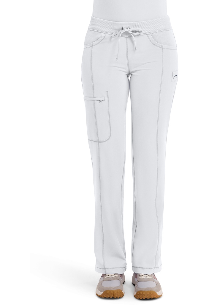 Straight Leg Drawstring Pant (XXS, White)