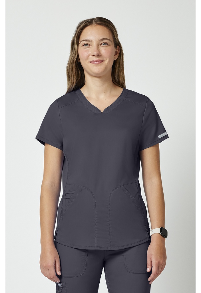 V-Neck Top (XXS, Pewter)