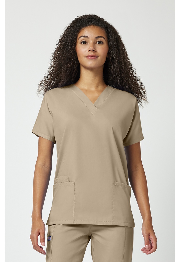V-Neck Top (XS, Khaki)
