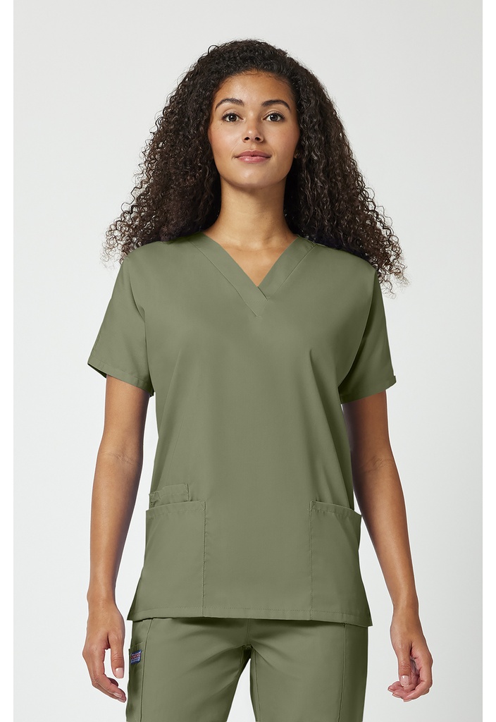 V-Neck Top (XS, Olive)