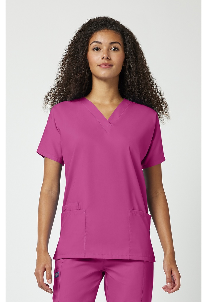 V-Neck Top (XS, Shocking Pink)