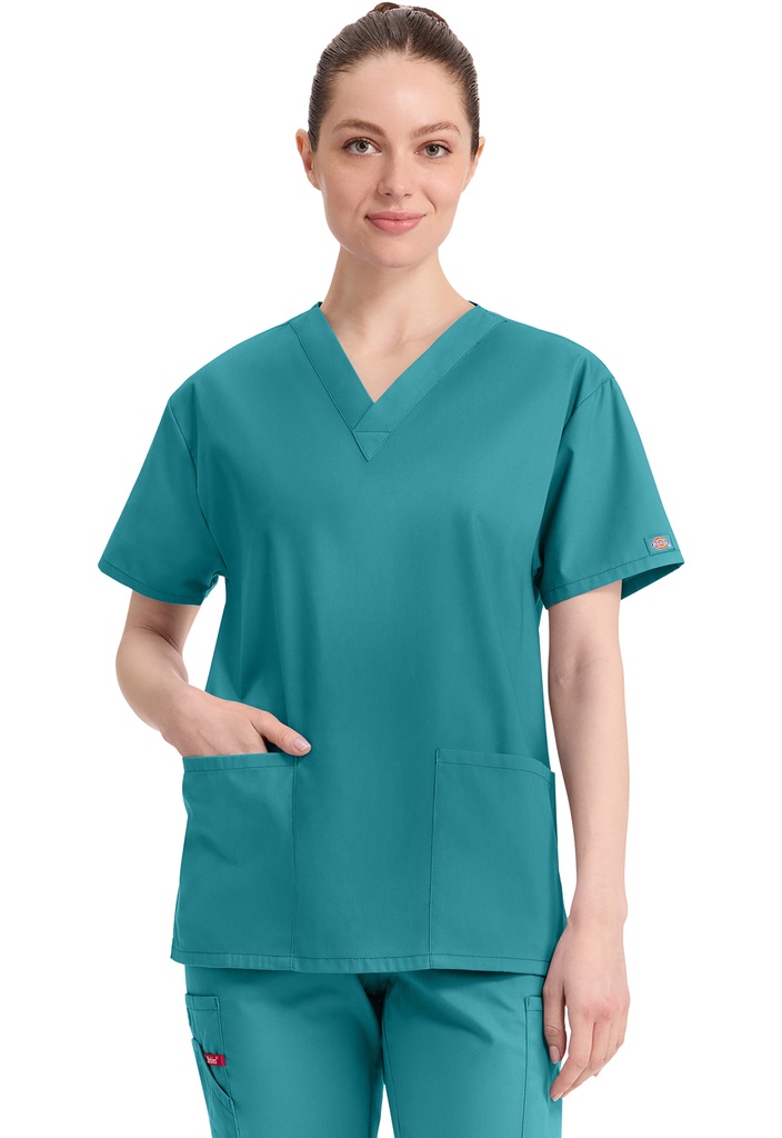 V-Neck Top (XXS, Teal Blue)