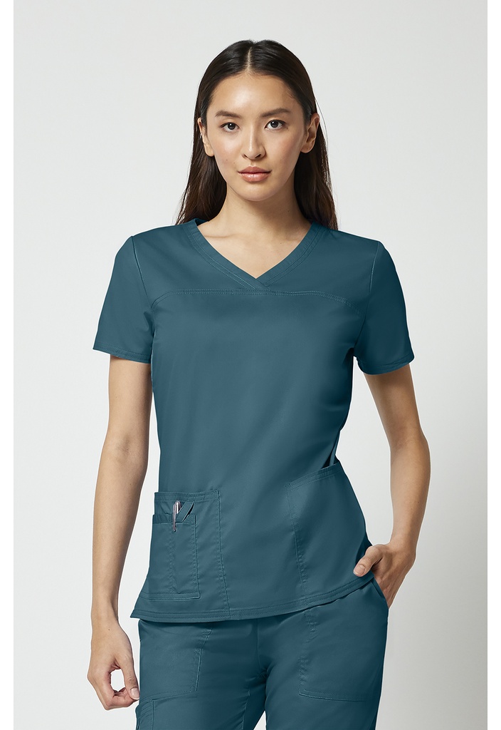 V-Neck Top (XXS, Caribbean Blue)
