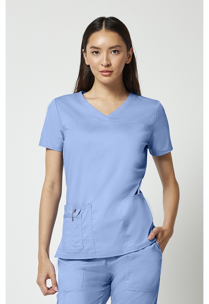 V-Neck Top (XXS, Ciel Blue)