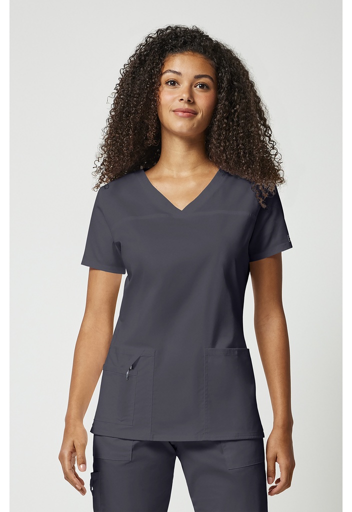 V-Neck Top (XXS, Pewter)