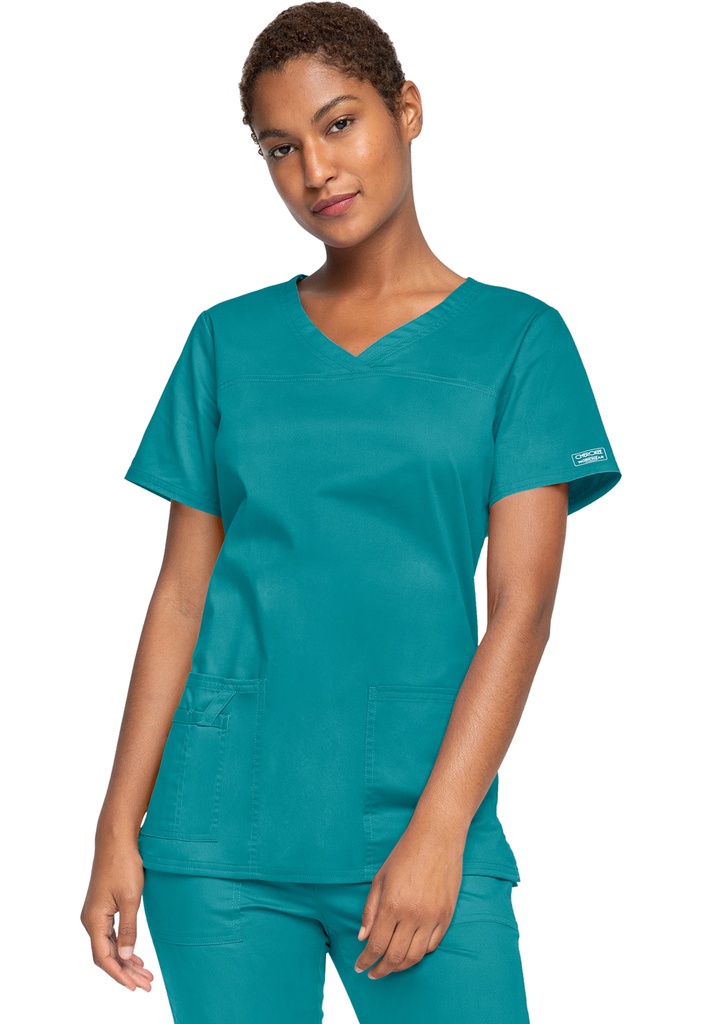 V-Neck Top (XXS, Teal Blue)
