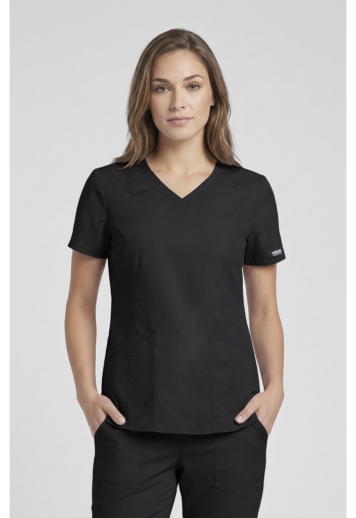 V-Neck Top (XXS, Black)