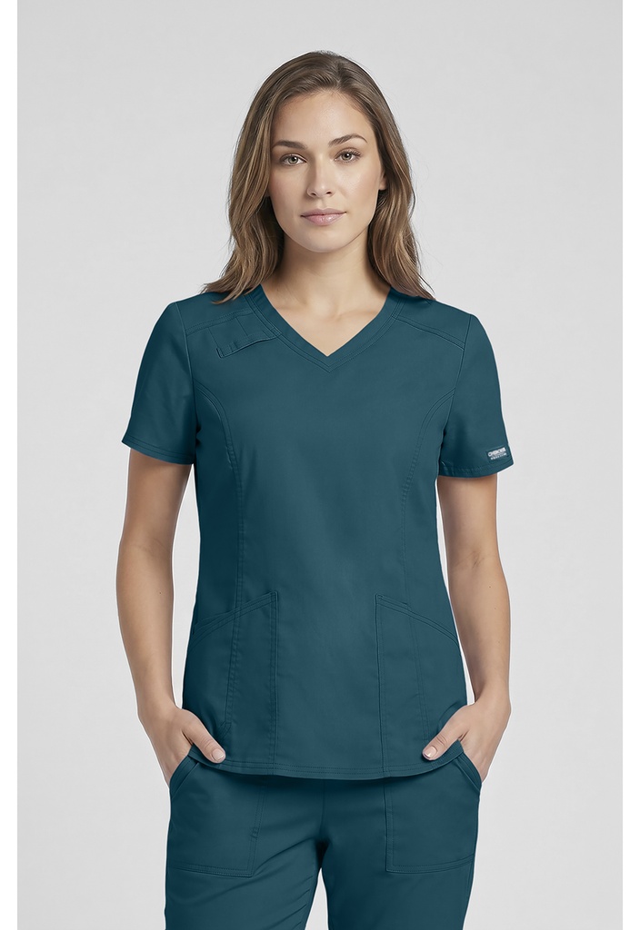 V-Neck Top (XXS, Caribbean Blue)
