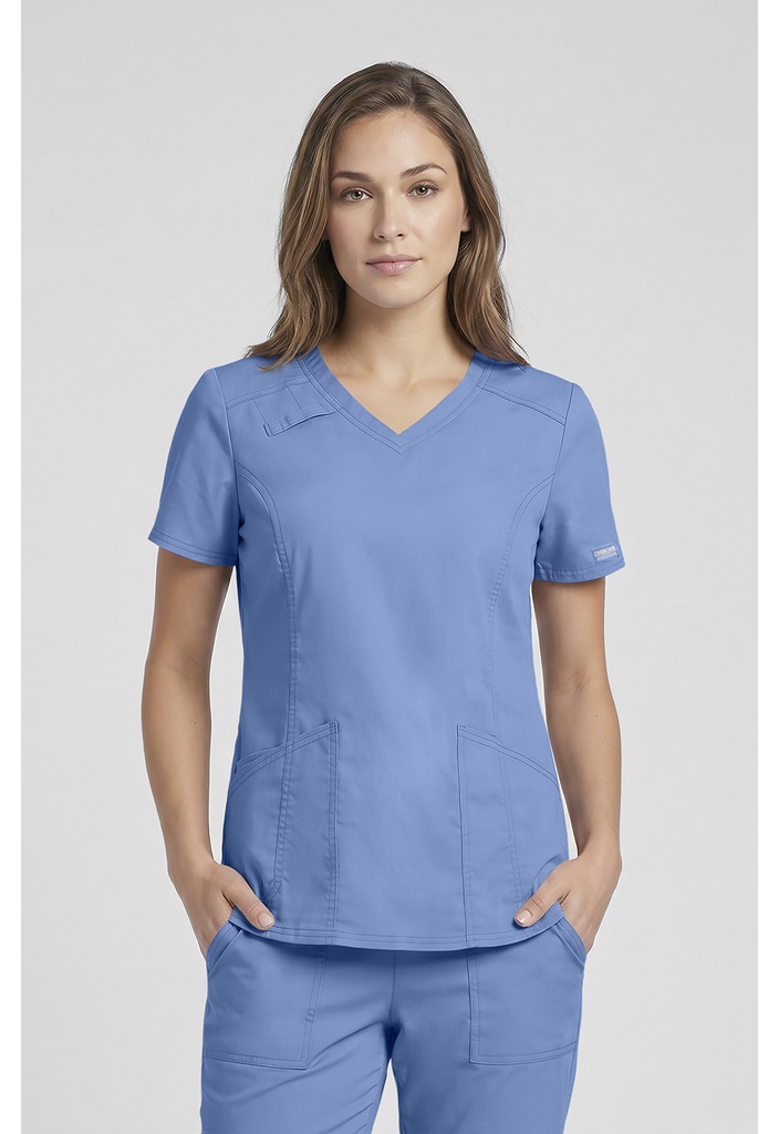V-Neck Top (XXS, Ciel Blue)
