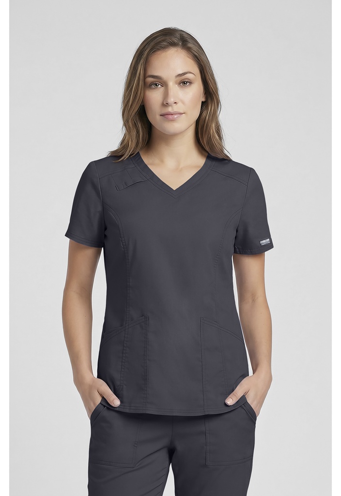 V-Neck Top (XXS, Pewter)