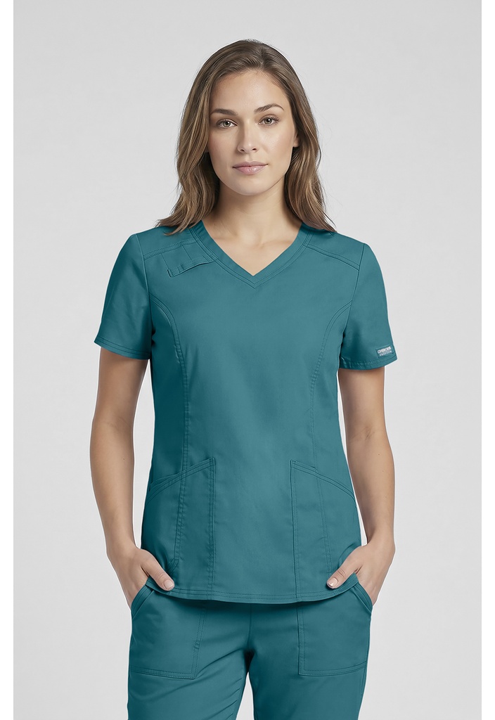 V-Neck Top (XXS, Teal Blue)