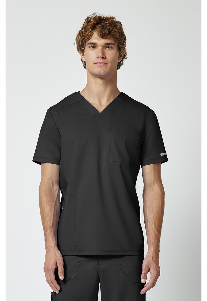 Men's V-Neck Top (XXS, Black)