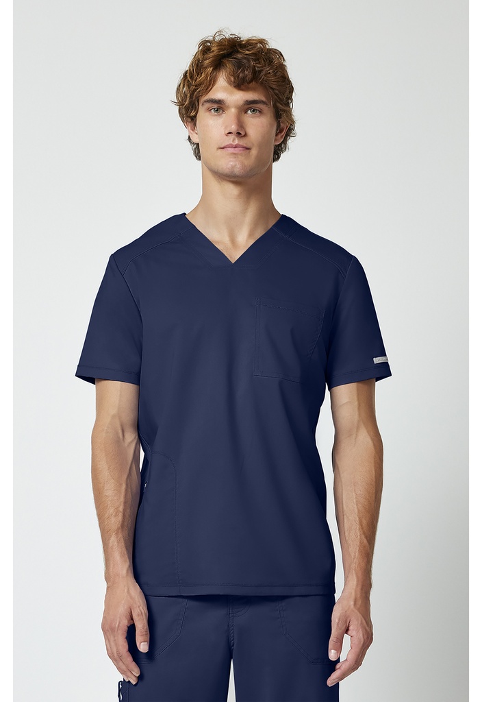 Men's V-Neck Top (XXS, Navy)