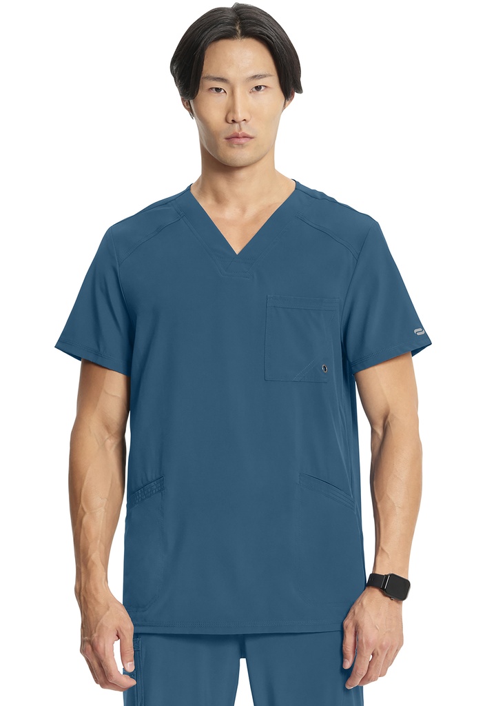 Men's V-Neck Top (XXS, Caribbean Blue)