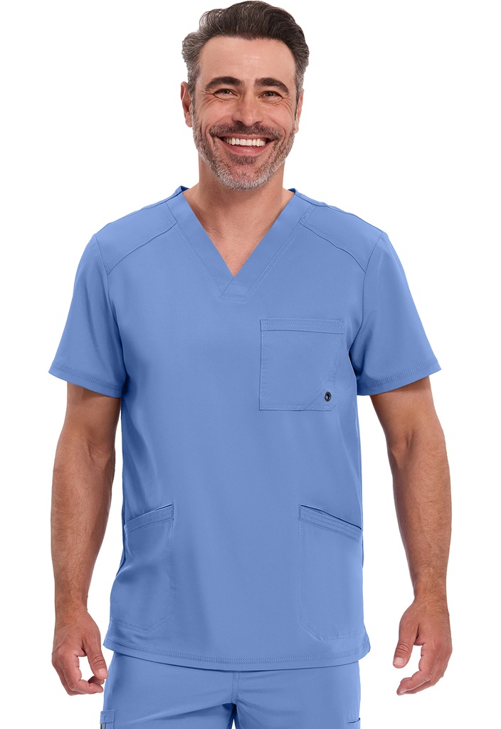 Men's V-Neck Top (XXS, Ciel Blue)