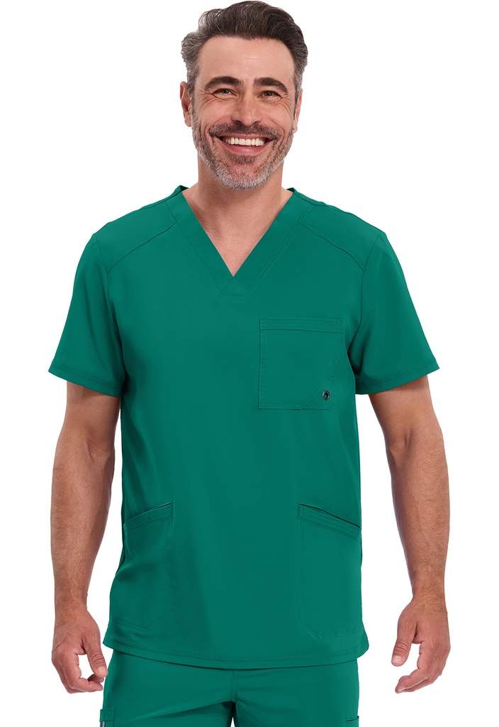 Men's V-Neck Top (XXS, Hunter Green)
