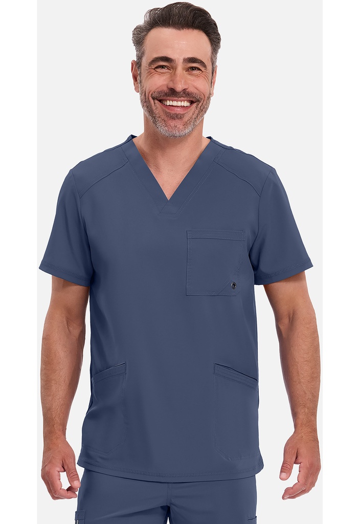 Men's V-Neck Top (XXS, Navy)