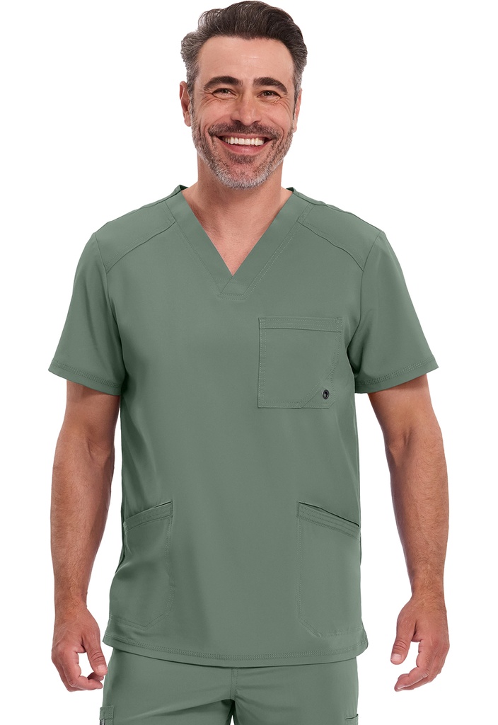 Men's V-Neck Top (XXS, Olive)