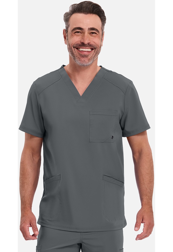 Men's V-Neck Top (XXS, Pewter)