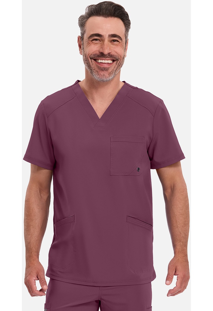 Men's V-Neck Top (XXS, Wine)