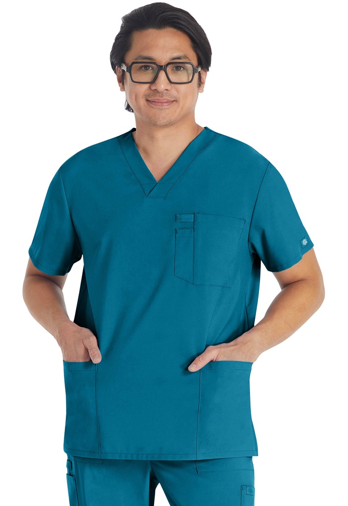 Men's V-Neck Top (XXS, Caribbean Blue)