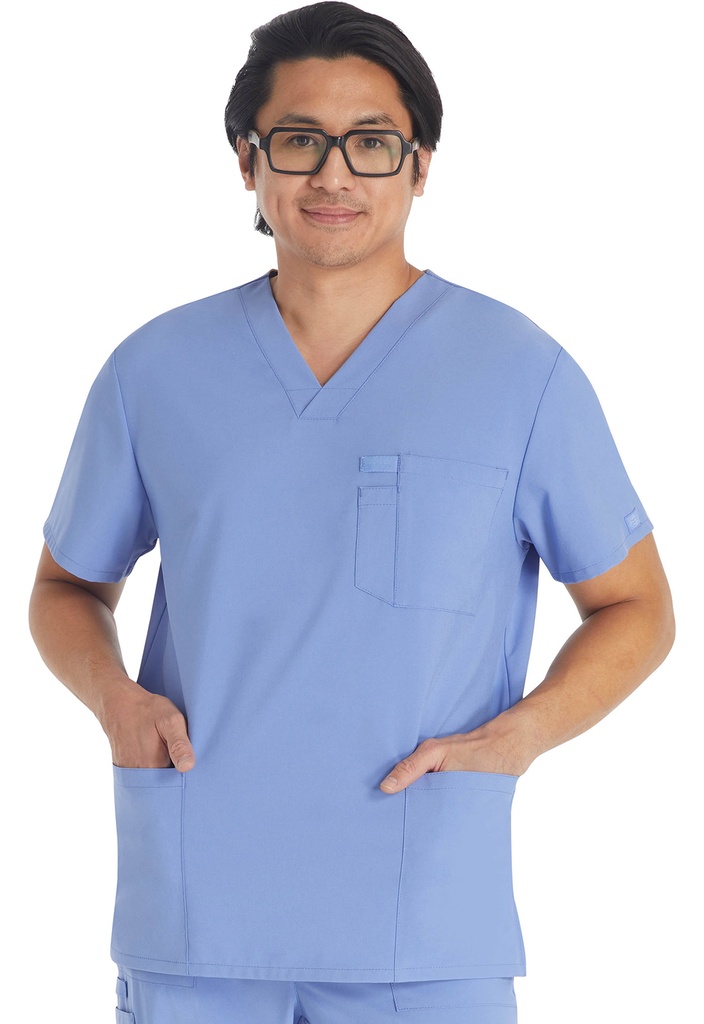 Men's V-Neck Top (XXS, Ciel Blue)