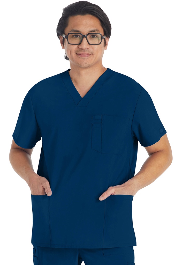 Men's V-Neck Top (XXS, Navy)