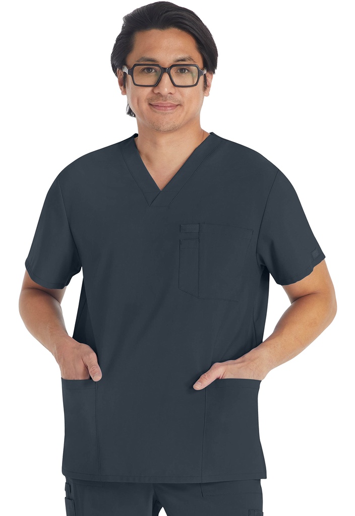 Men's V-Neck Top (XXS, Pewter)