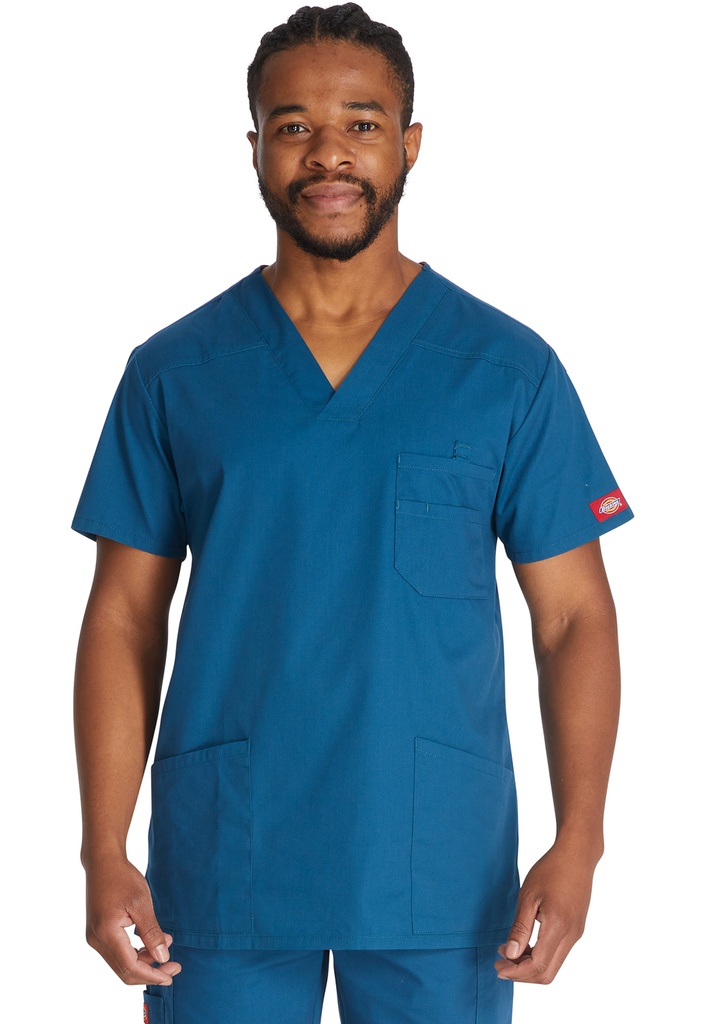 Men's V-Neck Top (XXS, Caribbean Blue)